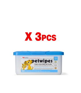 Petkin Pet Wipes 100ct PACK OF 3