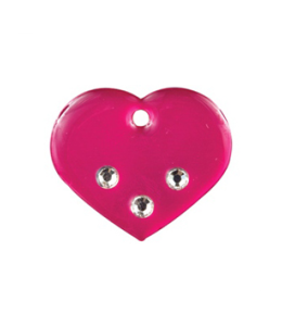 Imarc Pet Tag Fashion Tags Heart Large Pink