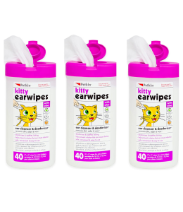 Petkin Kitty Ear Wipes -PACK OF 3