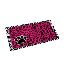 Dry Mate Pet Place Mate Dogs/Cats PINK LEOPARD / ZEBRA BORDER 12 X 20 Inches (PACK OF 3)