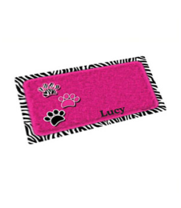 Dry Mate Pet Place Mate Dogs/Cats PINK WITH 3 PAWS / ZEBRA BORDER 12 X 20 Inches(PACK OF 3)
