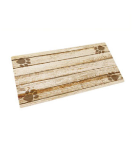 Dry Mate Pet Place Mate Dogs/Cats TAN DISTRESSED WOOD/PAWS 12 X 20 Inches (PACK OF 3)