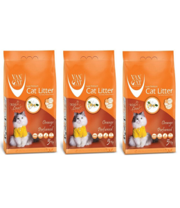 Van Cat White Bentonite Clumping Cat Litter Orange 5Kg-PACK OF 3