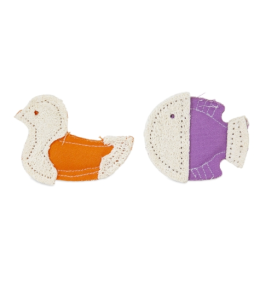 PETMATE JACKSON GALAXY NATURAL LOOFAH CRACKLE FISH & BIRD 2-PACK  - (PACK OF 3)