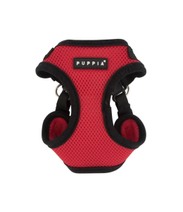 PUPPIA SOFT HARNESS C RED L Neck 14.2-16.5" Chest 15.4-17.3"