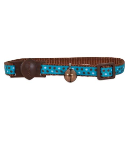 PETMATE RIBBON OVERLAY CAT COLLAR 3/8"X8-12" DELICIOUS DOTS