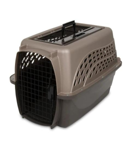 PETMATE 2 DOOR TOP LOAD KENNEL 24” UP TO 15lbs (METALIC PEARL  TAN/COFFEE GROUNDS)