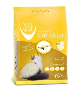 Van Cat White Bentonite Clumping Cat Litter Vanilla 10KG Compact -PACK OF 3
