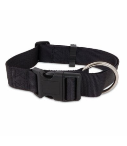 PETMATE NYLON ADJUSTABLE DOG COLLAR 5/8"X10-16" BLACK