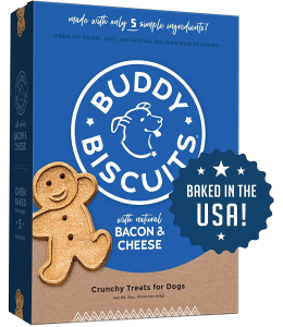 Buddy Biscuits Crunchy Treats with Bacon & Cheese - 16 oz.- PACK OF 3