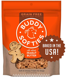 Buddy Biscuits Grain Free Chewy Treats with Peanut Butter - 5 oz.- PACK OF 3