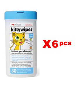 Petkin Kitty Wipes 30ct (1Box 6pcs)