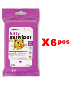 Petkin Kitty Ear Wipes 30ct (1Box 6pcs)