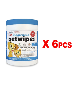 Petkin Extra Mega Valu Petwipes 200ct (1box - 6pcs)