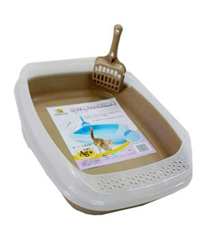 Nutrapet Cat Toilet Little Cat Litter  Box Brown 46*36.6*11 cm