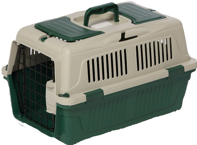 Nutrapet Dog  Cat Carrier Box Closed Top Dark Green L55CmsX W33Cms X H30 Cms