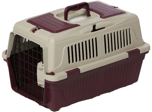 Nutrapet Dog  Cat Carrier Box Closed Top Dark Red L57Cms X W37Cms X H35 Cms