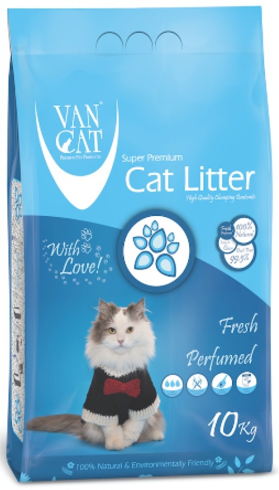 Van Cat White Bentonite Clumping Cat Litter Fresh 10Kg-PACK OF 3