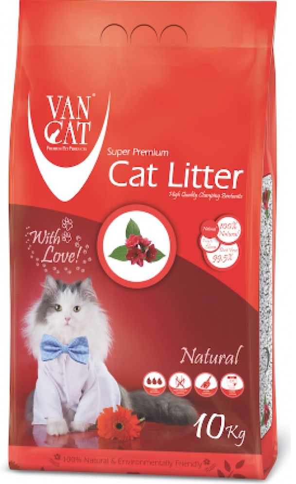 Van Cat White Bentonite Clumping Cat Litter Unscented 10Kg-PACK OF 3