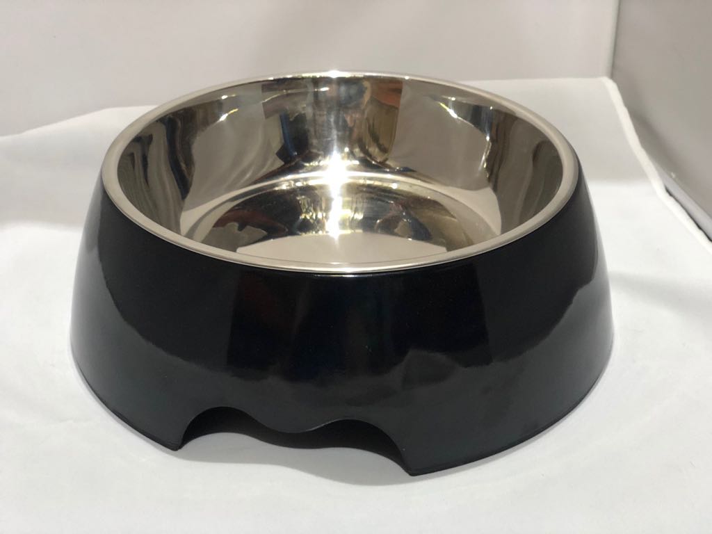 Nutrapet Melamine Round Bowl Black S: 14*4.5 Cms 160/ml5.4oz