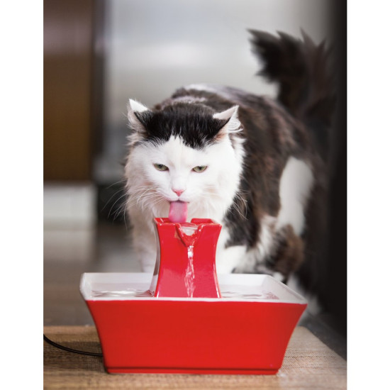 Drinkwell Pagoda Pet Fountain Red