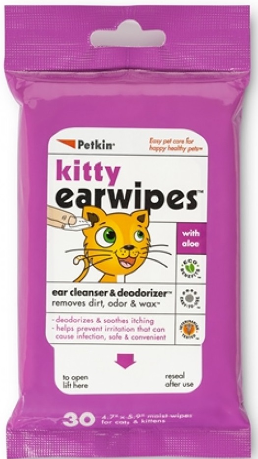 Petkin Kitty Ear Wipes 30ct-PACK OF 3