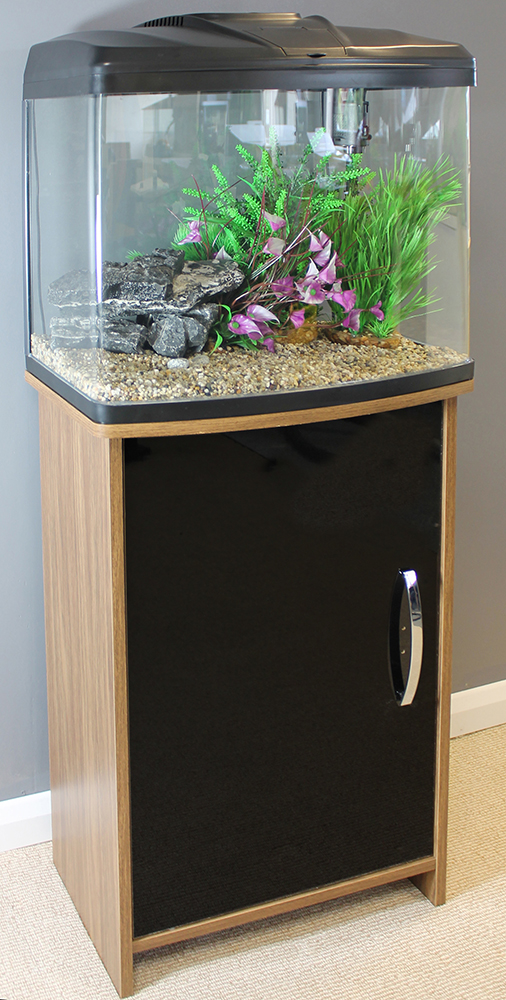 Aqua One AquaVue 480 Cabinet 48x28x74cm Black Gloss Reversible Door (walnut)