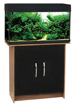 Aqua One Vogue Cabinet 135 80x42x75 Walnut And Gloss Black