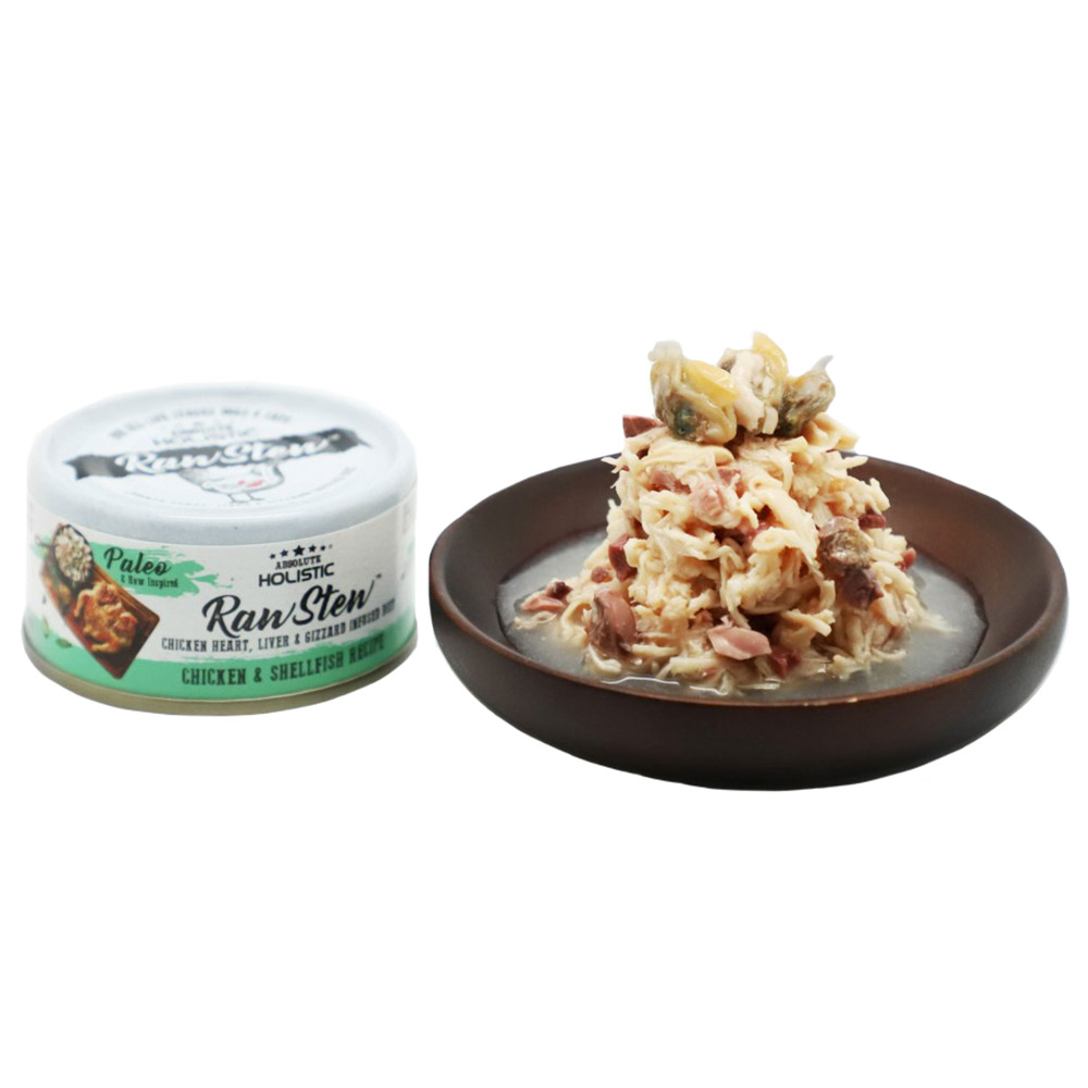  Absolute Holistic RawStew - Chicken & Shell Fish Recipe 80g - (1box 24pcs) 