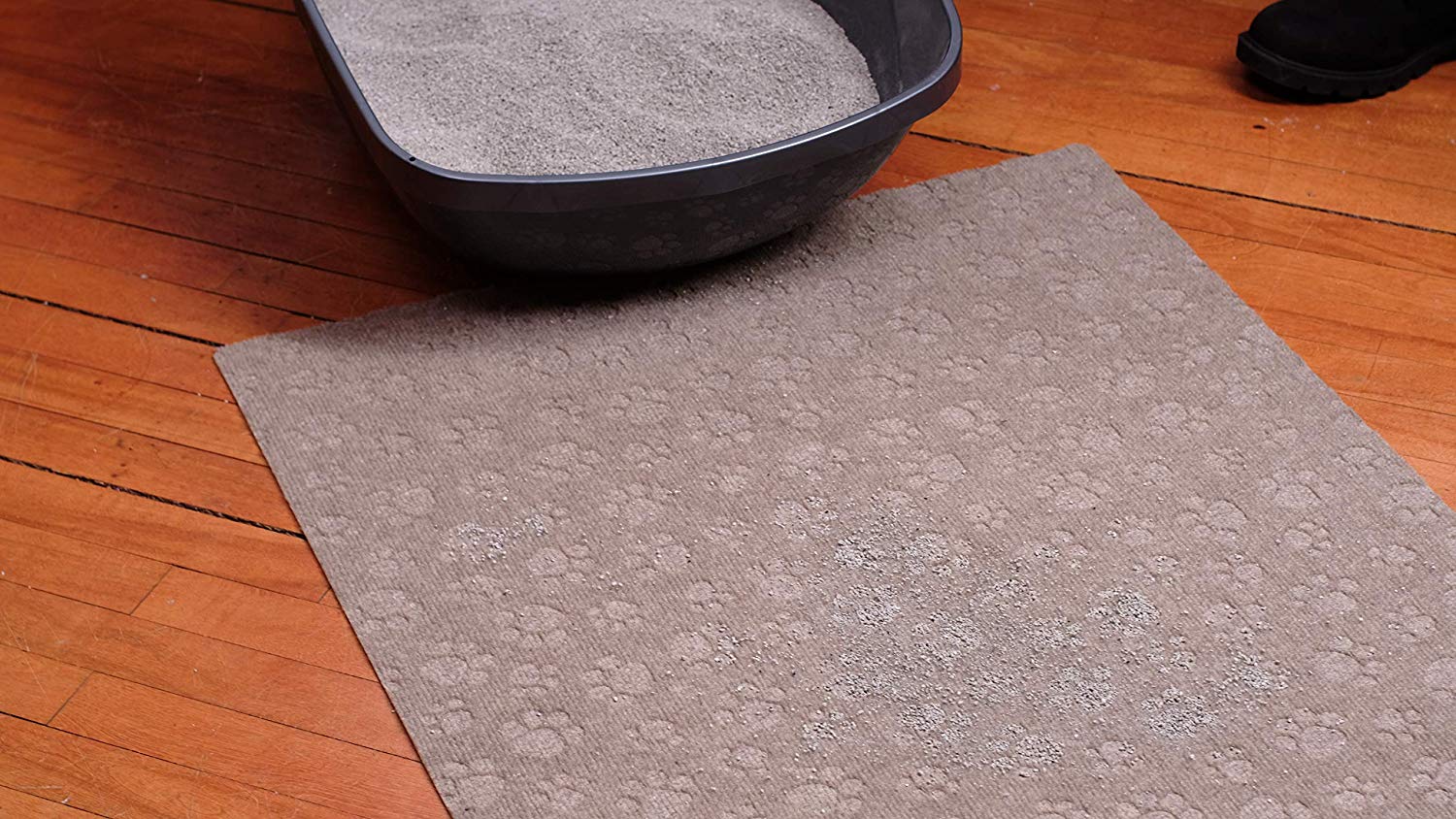 Dry Mate Litter Trapping Mats DEBOSSED PAW LITTER MAT TAUPE 28 x 34 Inches-PACK OF 3