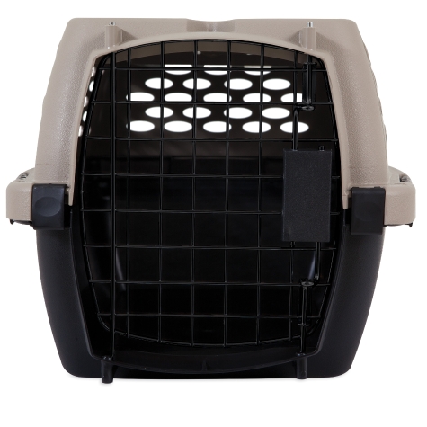 PETMATE VARI KENNEL 28" 25-30LBS ~ BLEACHED LINEN & BLACK - 28" x 20.5" x 21.5" (71.1 x 52 x 54.6 cm)