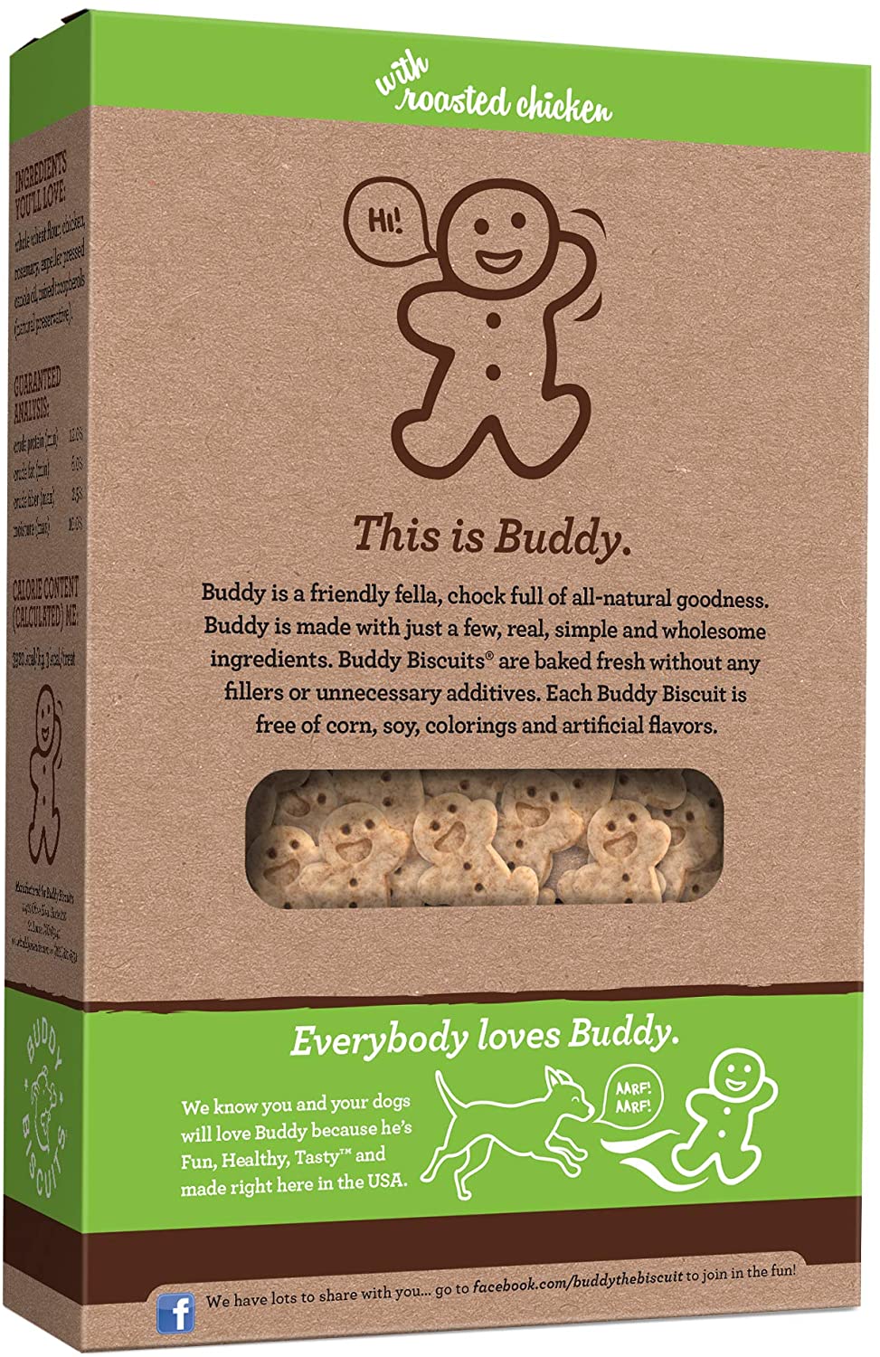 Buddy Biscuits TEENY Crunchy Treats with Roasted Chicken - 8 oz.- PACK OF 3
