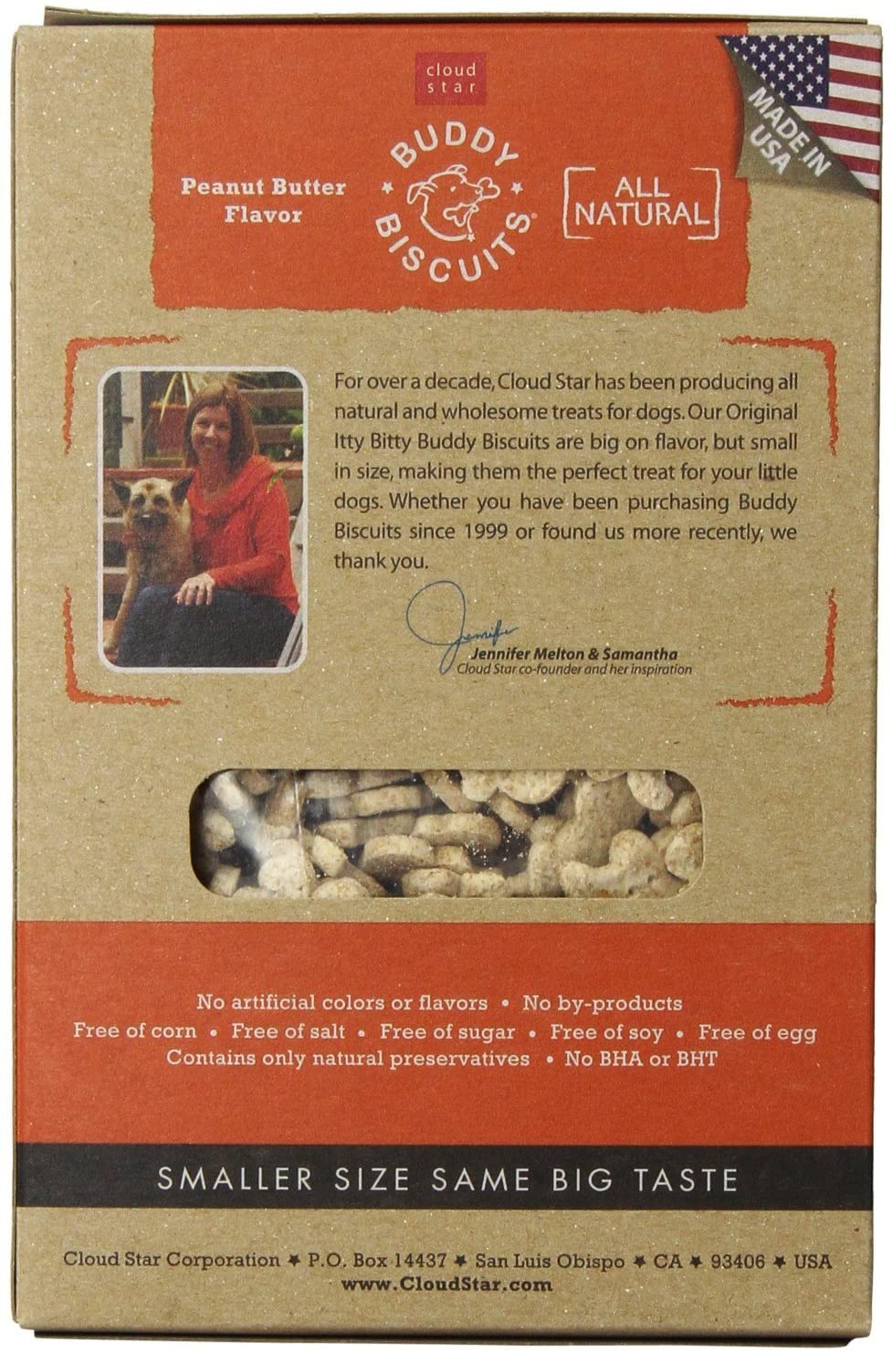 Buddy Biscuits TEENY Crunchy Treats with Peanut Butter - 8 oz.- PACK OF 3