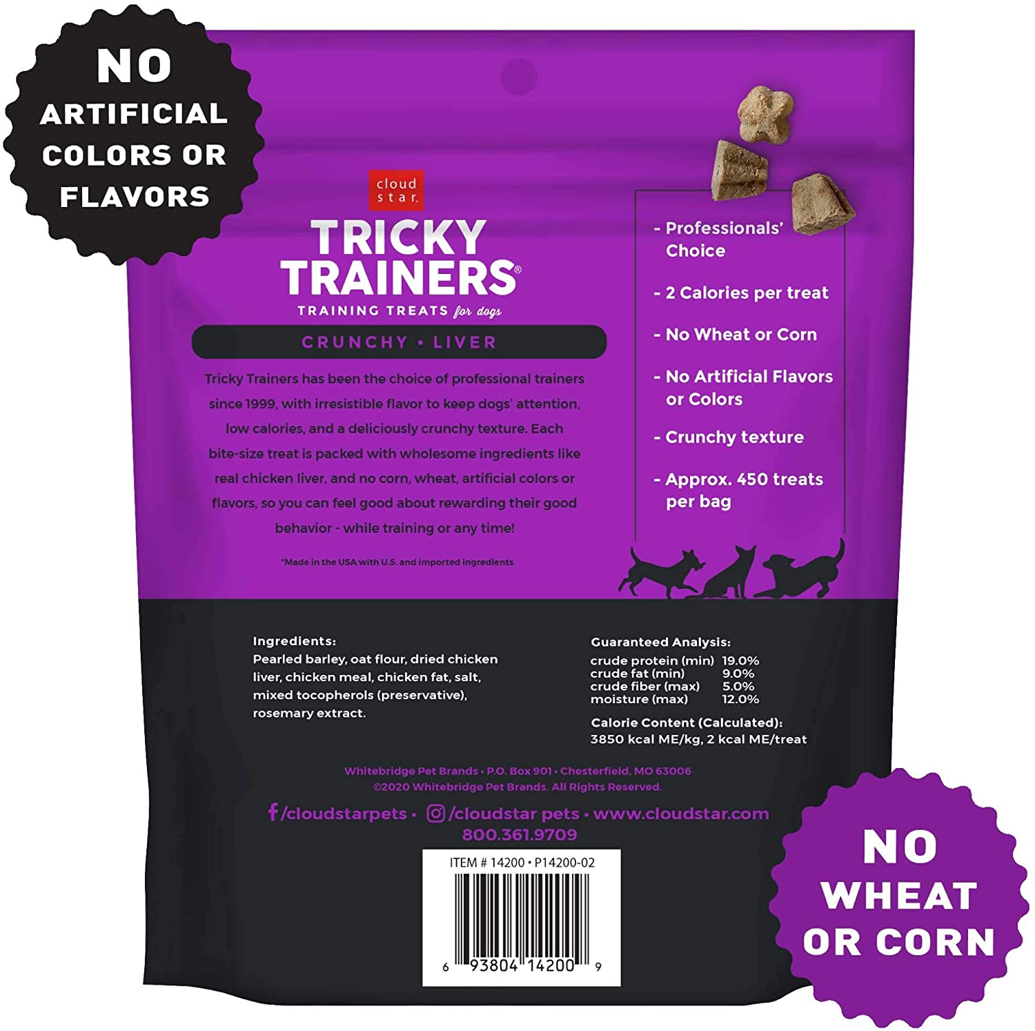 Cloud Star Tricky Trainers Crunchy Treats - Liver - 8 oz. - PACK OF 3