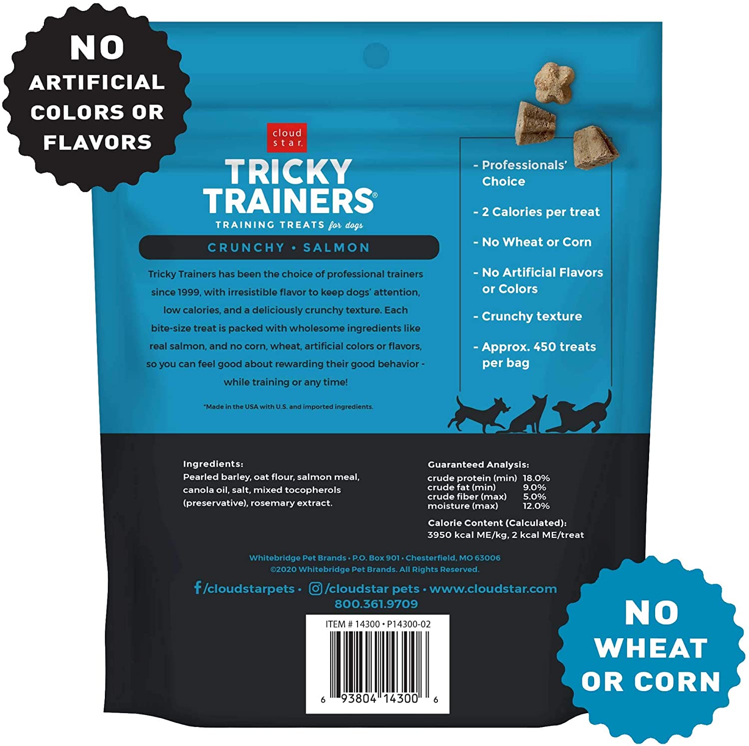 Cloud Star Tricky Trainers Crunchy Treats - Salmon - 8 oz. - PACK OF 3