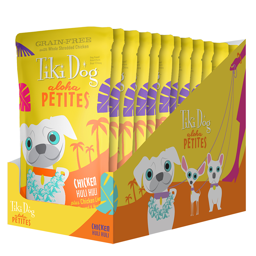 Tiki Dog Aloha Petites Wet Dog Food Chicken Huli Huli-3.5 oz. pouch  - (PACK OF 3)