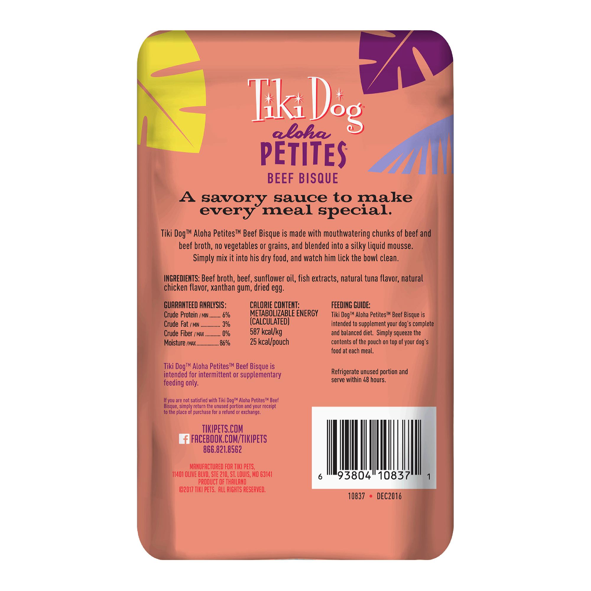 Tiki Dog Aloha Petites Flavor Booster Bisque Toppers Beef -1.5 oz. pouch - (PACK OF 3)