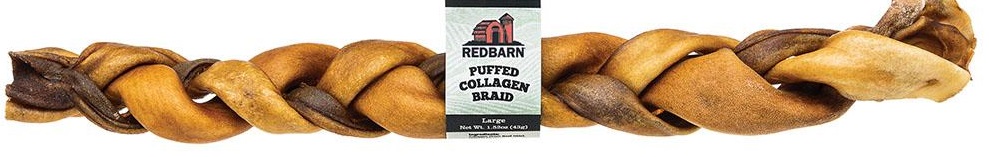 Red Barn  Puffed Collagen Braid 12"  Chews 1.52oz/43g - PACK OF 3
