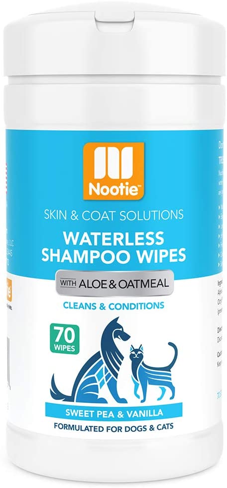 Nootie Waterless Shampoo Wipes – Sweet Pea & Vanilla 70 count-(1BOX-12PCS)