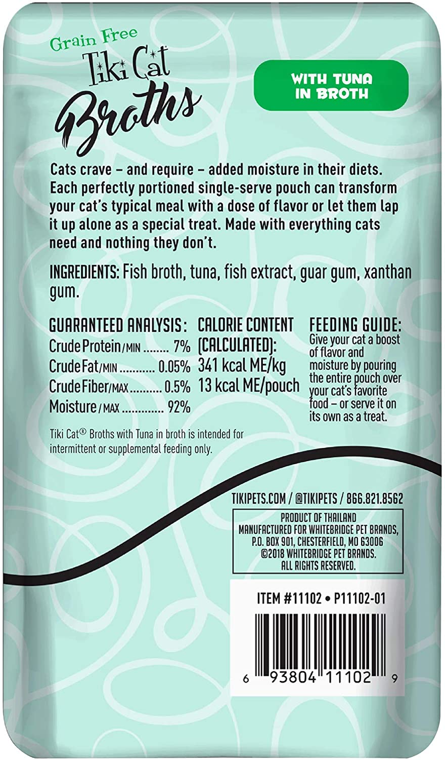 Tiki Cat Broth Tuna  -1.3 oz pouch - (1BOX - 12PCS)