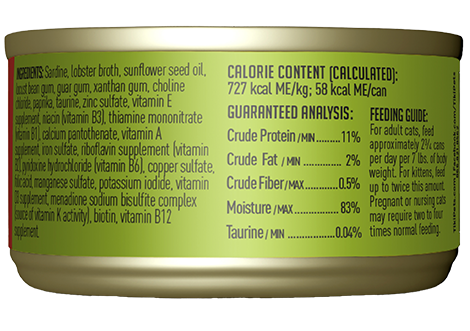 Tiki Cat Grill Wet Cat Food Bora Bora Grill Sardine Lobster -2.8 oz. can - 1BOX 12PCS