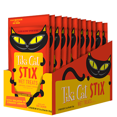 Tiki Cat Stix Treats Salmon Mousse -3 oz bag - 1BOX 12PCS