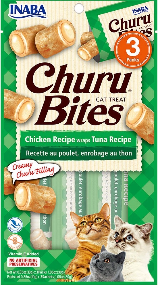 INABA CHURU chicken recipe wraps tuna recipe 30g - 3 pouches per pack Pack of 48