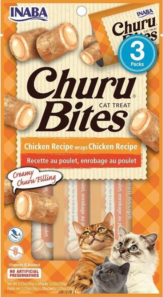 INABA CHURU chicken recipe wraps chicken recipe 30g - 3 pouches per pack (Pack of 48)