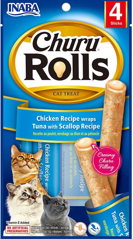 INABA CHURU chicken recipe wraps tuna with scallop recipe 40g/4 sticks per pack Pack of 48