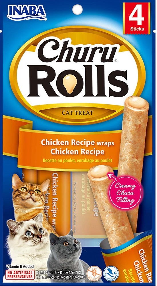 INABA CHURU chicken recipe wraps chicken recipe 40g/4 sticks per pack Pack of 48