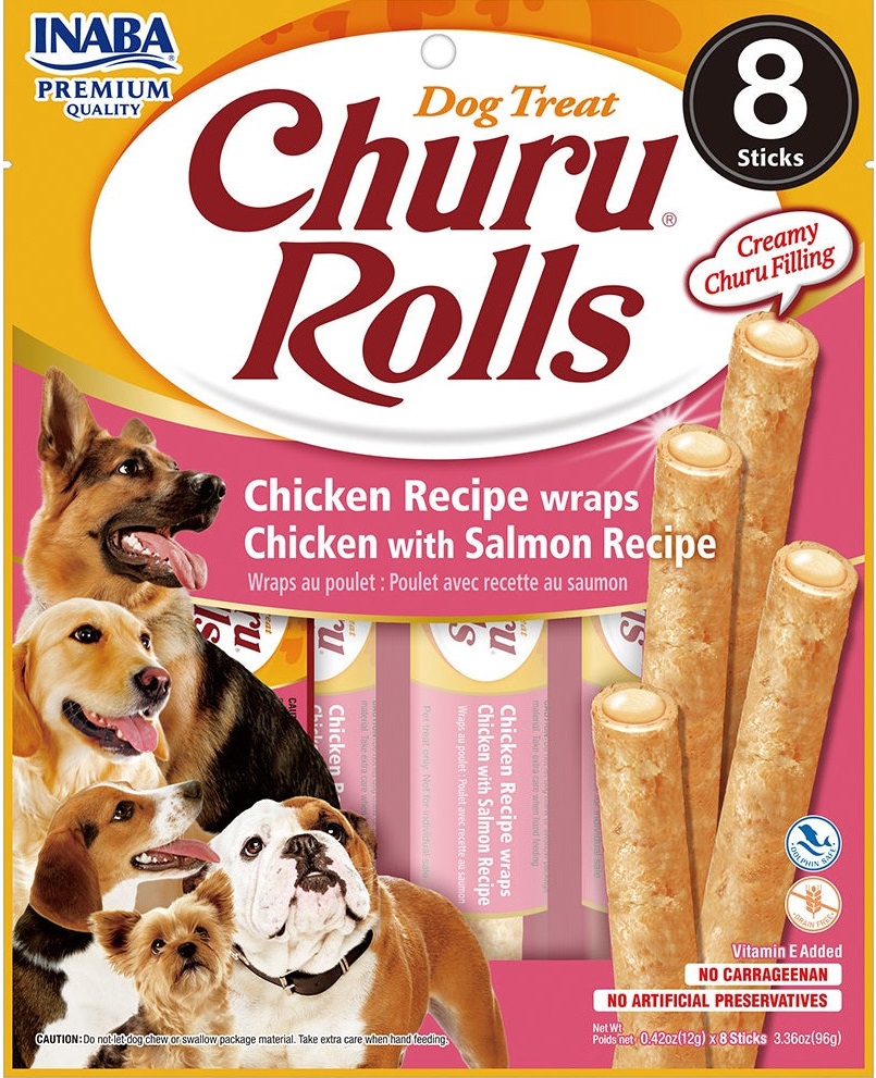 INABA CHURU chicken recipe wraps chicken with salmon recipe 96g/8 packs per pack Pack of 48