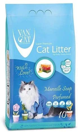 Van Cat White Bentonite Clumping Cat Litter Marsilla Soap 10Kg-PACK OF 3