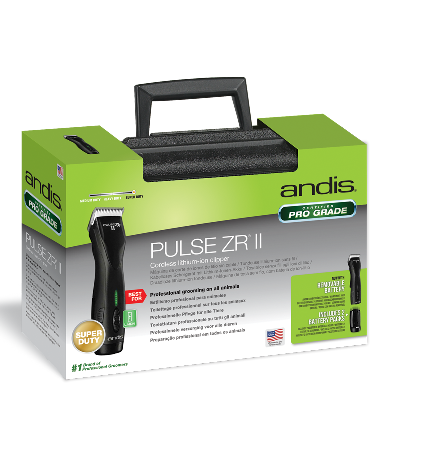 Andis DBLC -2 Pulse ZR II 5-Speed, Detachable Blade Clipper, Cordless, Lithium Ion Battery - Black (Includes extra battery)