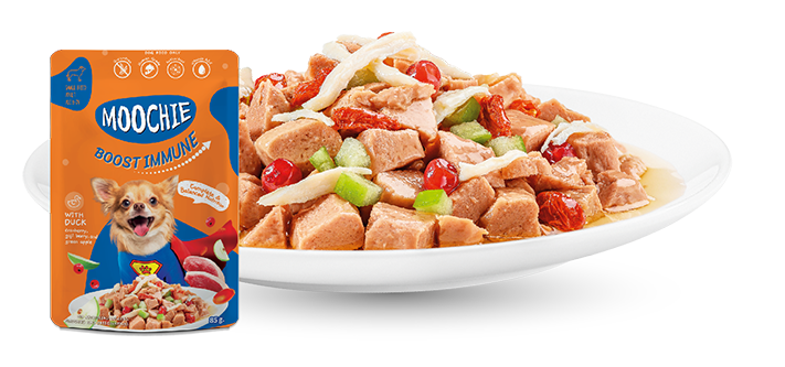 Moochie Dog Food Casserole with Duck - Boost Immune Pouch (12) x 85g 